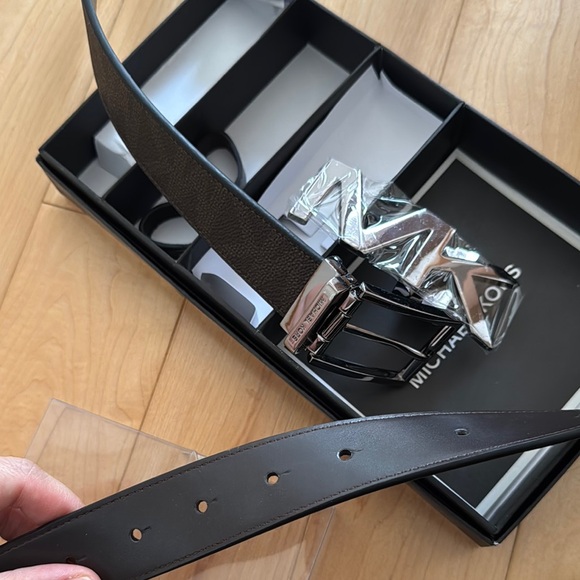 Michael Kors Dark Brown Belt with Shiny Silver Buckle - Picture 4 of 4